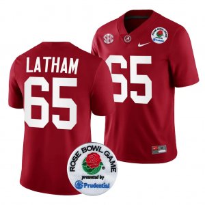 Men's Alabama Crimson Tide #65 JC Latham 2024 Rose Bowl Crimson NCAA Playoff College Football Jersey 2403OYQQ2